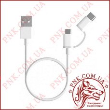 Кабель Xiaomi Mi 2in1 Micro Usb + Type C (1 метр) білий