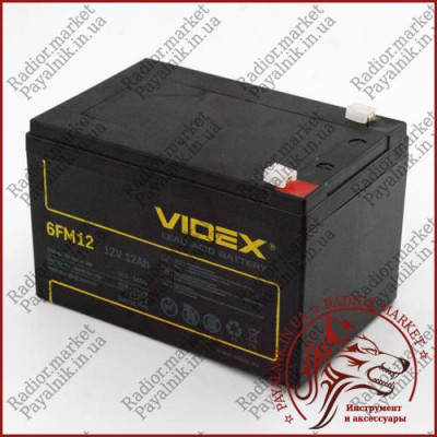 Акумулятор свинцево-кислотний VIDEX 12V 12AH 6FM12 LEAD-ACID