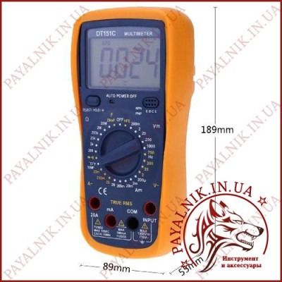 Мультиметр цифровий DIGITAL DT151C, вимірювач ємності, частотомір, продзвонювання