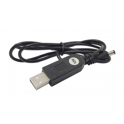 Кабель штекер USB A 5V - штекер DC 5.5-2.1мм 12V (живлення)