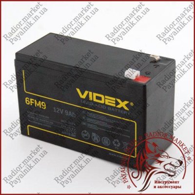 Акумулятор свинцево-кислотний VIDEX 12V 9AH 6FM9 LEAD-ACID