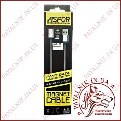 USB кабель Aspor Magnet Cable AM-102 2.1A магнітний USB to Micro USB