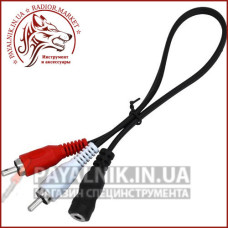 Перехідник гніздо mini jack 3.5mm на 2 RCA 15см