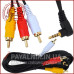 Кабель mini jack 3.5mm 4 pin кутовий - 3 RCA 1.8м (відео-аудіо)