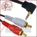 Кабель аудіо mini jack 3.5mm стерео кутовий - 2 RCA audio 1.5m (5-0202)