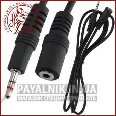 Кабель подовжувач mini jack 3.5мм 1.5м чорний