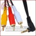 Кабель mini jack 3.5mm 4 pin кутовий - 3 RCA 1.8м (відео-аудіо)