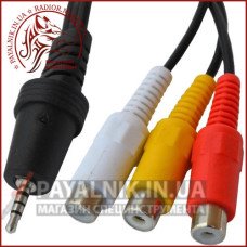 Переходник mini jack 3.5мм 4pin на 3 гнезда RCA (мамы) Переходник mini jack 3.5мм 4pin на 3 гнезда RCA (мамы)