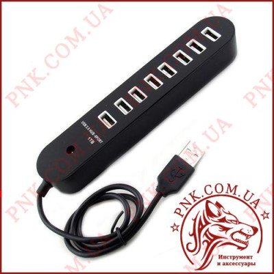 Концентратор USB HUB 8 портів v2.0 480Mbps 60см. прямий
