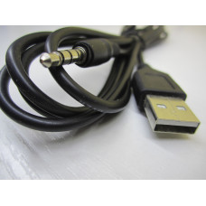 Кабель штекер USB A-штекер AUX Jack 3.5мм 4c 1.5м (навушники)