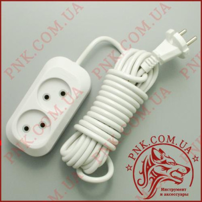 Подовжувач мережі SVITTEX SV-009-5 5м, 2 розетки, 2.2кВт