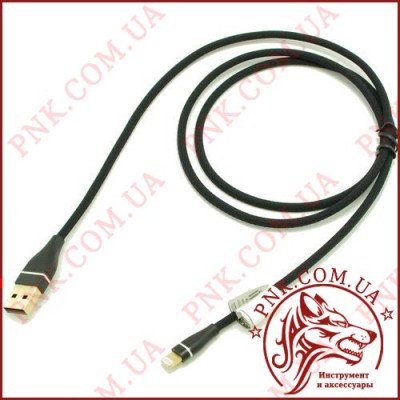 Кабель для iPhone Usb - Lightning в тканинному обплетенні, металеві кінці, кольори в асортименті