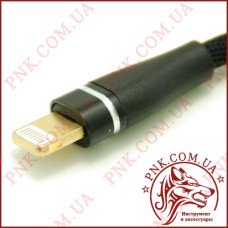 Кабель для iPhone Usb - Lightning в тканинному обплетенні, металеві кінці, кольори в асортименті