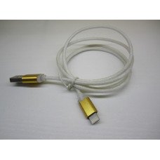 Кабель для iP5 Белый силикон, металл концы, без уп.