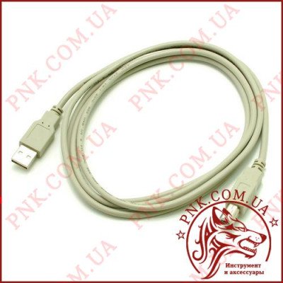 Кабель штекер USB A 2.0 - штекер USB B принтер 1.8м (сірий)