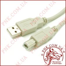 Кабель штекер USB A 2.0 - штекер USB B принтер 1.8м (сірий)