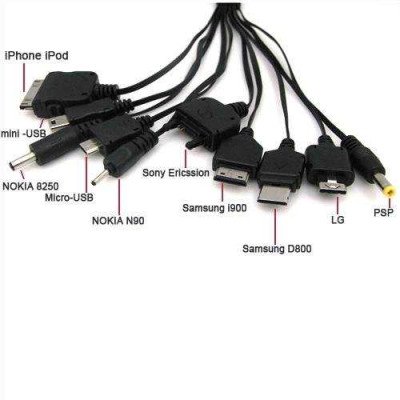 Кабель универсальный USB - 10 штекеров для телефонов