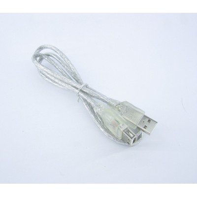 Кабель подовжувач USB 2.0 0.8м (екранований, прозорий)