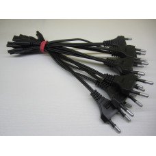 Кабель живлення подвійний 220V 2*0.35мм² 0.2м (маленька вісімка) для шокера, ліхтарика