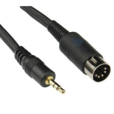 Кабель AUX mini jack 3.5мм - 5pin (радянський) 1.0м чорний (стандарт)