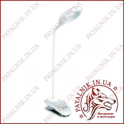 Лампа світильник настільний LED 6W + нічник + USB + прищіпка TLC-04W білий