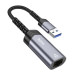 Адаптер перехідник Hoco UA26 1000 Mbps USB to RJ45 metal gray