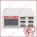 Зарядний пристрій на 6 USB портів, 5A, 30W, індикатор струму заряду, захист від КЗ, SS-304D (WLX-899