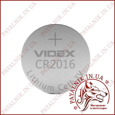 Батарейка VIDEX CR2016, 5000LC, 3V, LITHIUM CELL