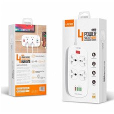 Мережевий подовжувач з USB LDNIO SC4407 4USB 3.1A 18W, 4 розетки 2500W + стабілізація напруги