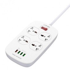 Мережевий подовжувач з USB LDNIO SC4407 4USB 3.1A 18W, 4 розетки 2500W + стабілізація напруги