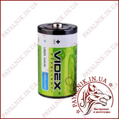 Батарейка Videx 1.5V LR20 D Alkaline