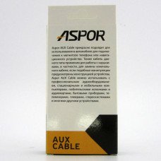 AUX кабель Aspor AC-51 кутовий штекер 3,5мм + мікрофон кручений, спіраль