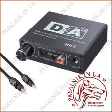 Перетворювач аудіо сигналу Digital to Analog converter optical RCA з регулюванням гучності