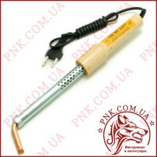 Паяльник ЕПСН 100 вт Запоріжжя (100W, 220V, жало вигнуте 9мм. мідь, ручка дерево)