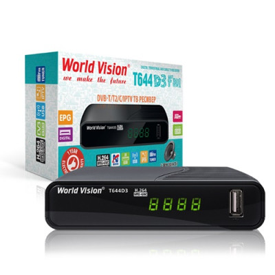 TV тюнер World Vision T644D3 T2 FM, 2 USB, IPTV, дисплей