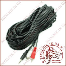 Кабель аудіо mini jack 3.5mm stereo - 2 RCA audio 15m Польща (KPO2747-15)
