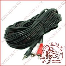 Кабель аудіо mini jack 3.5mm stereo - 2 RCA audio 15m Польща (KPO2747-15)