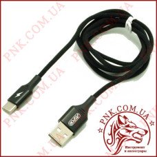 USB кабель Aspor-AC-13t Type-C 2.4A/ 1,2м-чорний