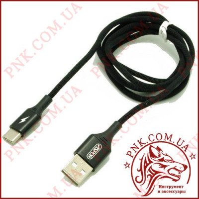 USB кабель Aspor-AC-13t Type-C 2.4A/ 1,2м-чорний