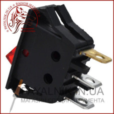 Перемикач з підсвічуванням KCD-3, ON-OFF 3-х контактний, 15A, 220V, червоний Перемикач з підсвічуванням KCD-3, ON-OFF 3-х контактний, 15A, 220V, червоний