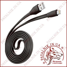 Кабель GOLF GC-03i Standart Flat Lightning cable 1m Black