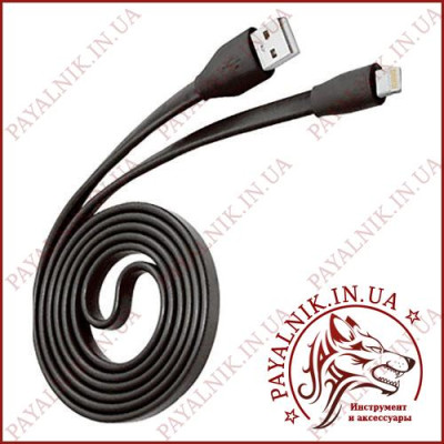 Кабель GOLF GC-03i Standart Flat Lightning cable 1m Black