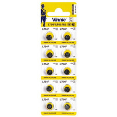 Батарейка Vinnic Alkaline 1.5v L754, LR48, 193, 393, AG5 (7.9*5.4mm)