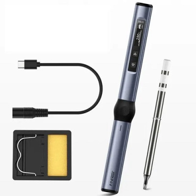 Розумний паяльник FNIRSI HS-01 PD, 65W, дисплей OLED, USB-C 9-20V