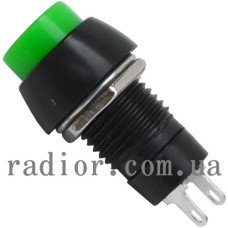 Кнопка середня PBS-11A з фіксацією ON-OFF 2-х контактна, 3А, 250V зелена