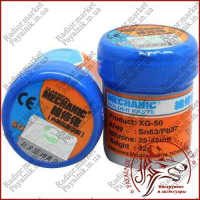 Олов'яно-свинцева паяльна паста з флюсом XG-80 MECHANIC 60 г (Sn63/Pb37)