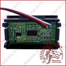 Вольтметр DC 0-30V цифровий ЧЕРВОНИЙ вбудований (три дроти) (DSN-DVM-568L-3) (27016R)