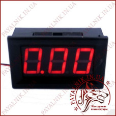 Вольтметр DC 0-30V цифровий ЧЕРВОНИЙ вбудований (три дроти) (DSN-DVM-568L-3) (27016R)