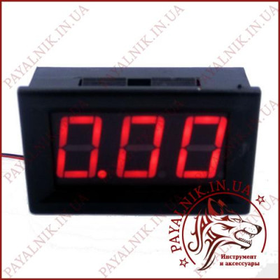 Вольтметр DC 0-30V цифровий ЧЕРВОНИЙ вбудований (три дроти) (DSN-DVM-568L-3) (27016R)