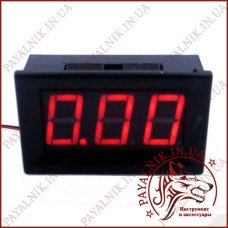 Вольтметр DC 0-30V цифровий ЧЕРВОНИЙ вбудований (три дроти) (DSN-DVM-568L-3) (27016R) Вольтметр DC 0-30V цифровий ЧЕРВОНИЙ вбудований (три дроти) (DSN-DVM-568L-3) (27016R)